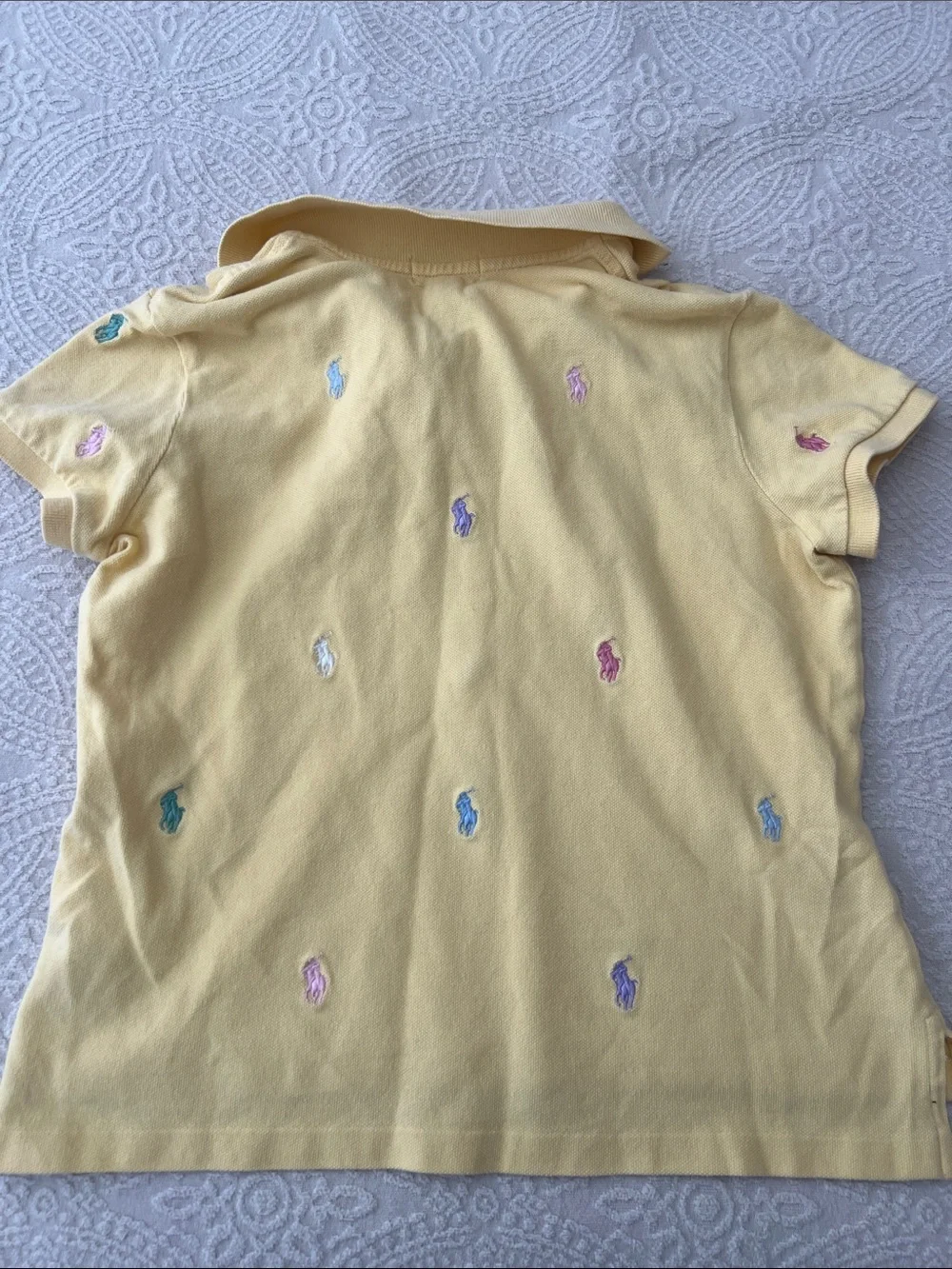 RALPH LAUREN KIDS Pale Yellow Polo with Multicolor Pony Embroidery | L (12–14)